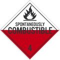 Nmc Spontaneously Combustible 4 Dot Placard Sign, Pk10, Color: Black DL48PR10